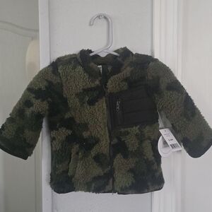 dip Kids Green and Black Fleece Jacket